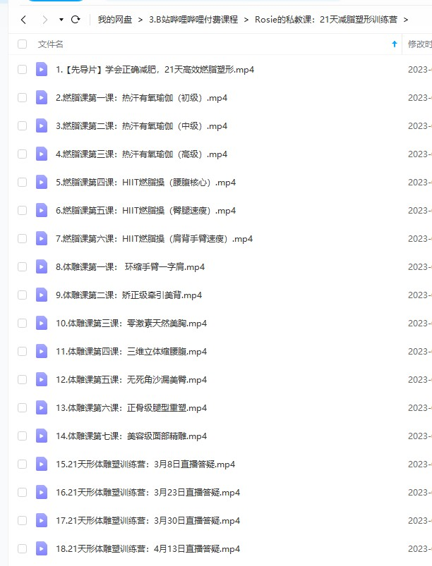 Rosie的私教课：21天减脂塑形训练营（完结）-课程论坛-综合资源区-阿南资源站-综合网盘聚合资源站